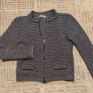 Amina Rubinacci Wool Cashmere Zip Cardigan Sweater Jacket